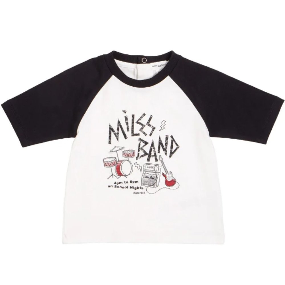 Miles The Label Babies' Graphic Print Music Miles Band Raglan T-Shirt 3M NWT